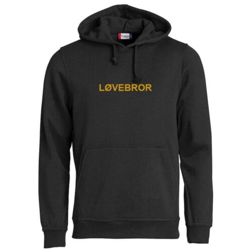 Løvebror, genser med hette, svart.