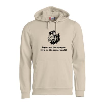 Superkraft hoodie «løvepappa» beige