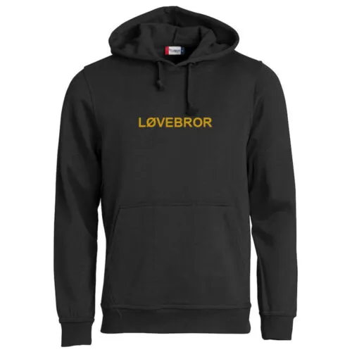 Løvebror, genser med hette, svart.