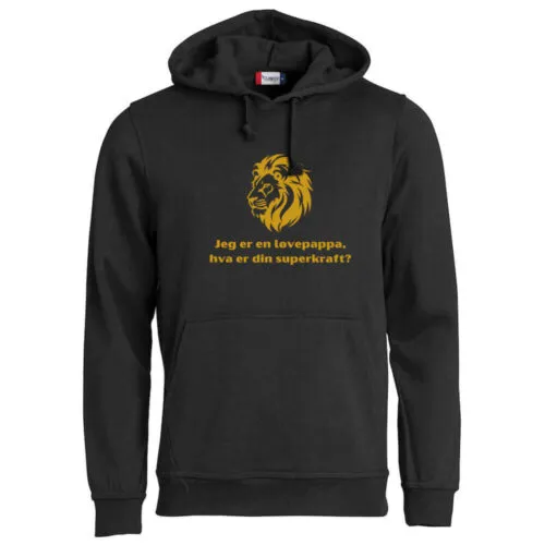 Superkraft hoodie «løvepappa» svart