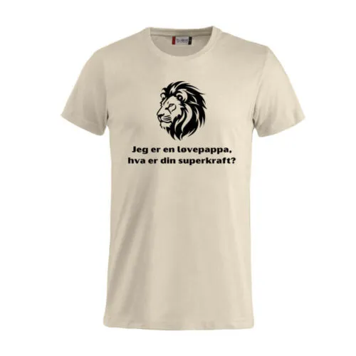 Superkraft t-skjorte «løvepappa» beige