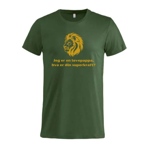 Superkraft t-skjorte «løvemamma» grønn
