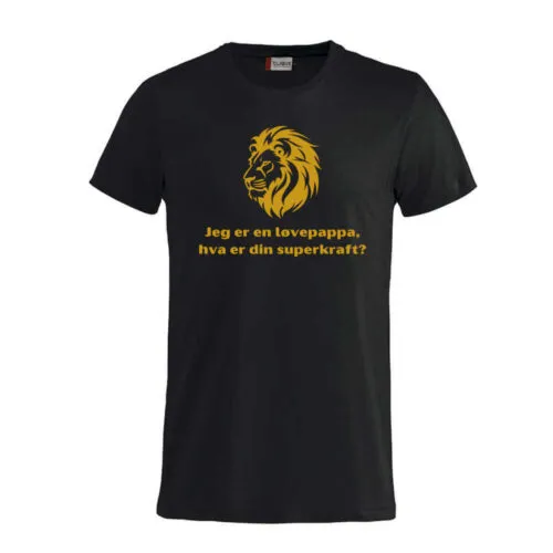 Superkraft t-skjorte «løvepappa» svart