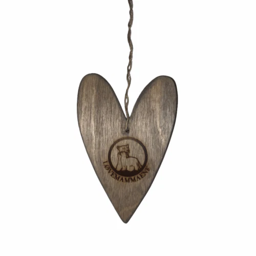 Håndlagde trehjerter 3 pk.